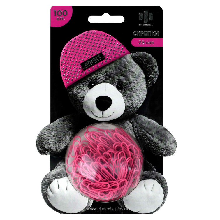 Скрепки канцелярские, размер 28 мм, 100 шт. в наборе, ПВХ-оплётка, цвет малиновый Скрепки канцелярские, размер 28 мм, 100 шт. в наборе, ПВХ-оплётка, цвет малиновый