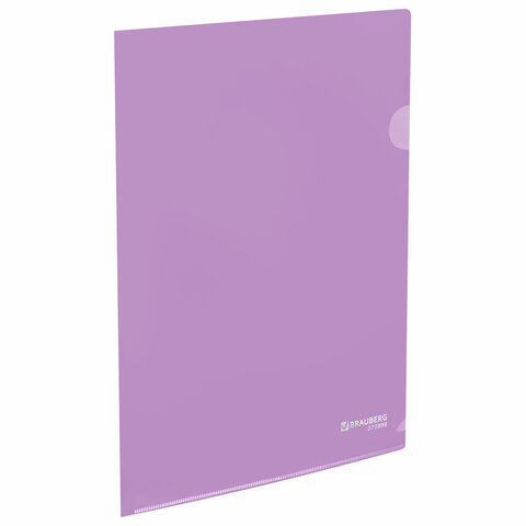 Папка-уголок жесткая BRAUBERG PASTEL, лиловая Папка-уголок жесткая BRAUBERG PASTEL, лиловая