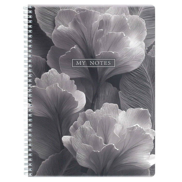 Тетрадь, 96 л. клетка, арт. 72639/ ЛЕПЕСТКИ/ А4 гребень по длинной стороне, мелованный картон 270 г/м², полноцветная печать, матовая ламинация Тетрадь, 96 л. клетка, арт. 72639/ ЛЕПЕСТКИ/ А4 гребень по длинной стороне, мелованный картон 270 г/м², полноцветная печать, матовая ламинация