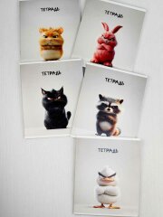 Тетрадь, А5+, 48 л, вн.блок - клетка, выборочный ТВИН лак, мягкий переплёт (2 скобы)