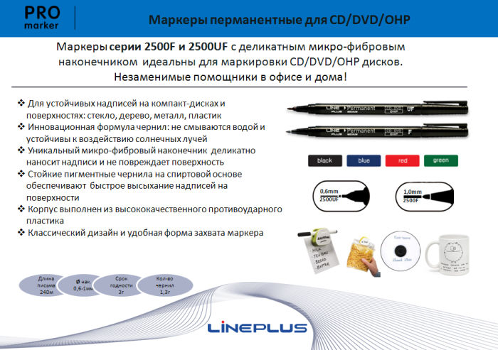 Маркеры 2500F и 2500UF от LinePlus не боятся ни воды, ни солнца