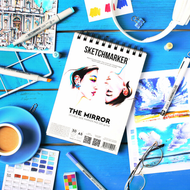 Скетчбук с двусторонней бумагой SKETCHMARKER THE MIRROR (A5) Скетчбук с двусторонней бумагой SKETCHMARKER THE MIRROR (A5)