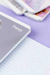 Тетрадь, А5+, 48 л, вн.блок - клетка, выборочный ТВИН лак, мягкий переплёт (2 скобы)