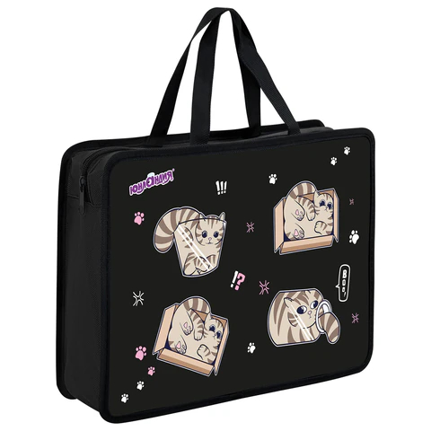 Папка на молнии с ручками ЮНЛАНДИЯ ″Box cats″ Папка на молнии с ручками ЮНЛАНДИЯ ″Box cats″