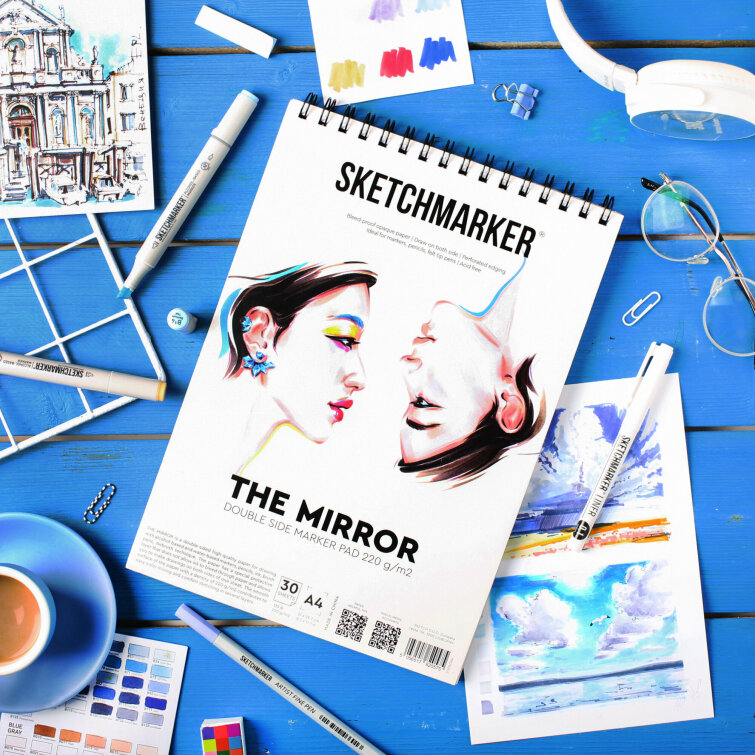 Скетчбук с двусторонней бумагой SKETCHMARKER THE MIRROR (A4) Скетчбук с двусторонней бумагой SKETCHMARKER THE MIRROR (A4)