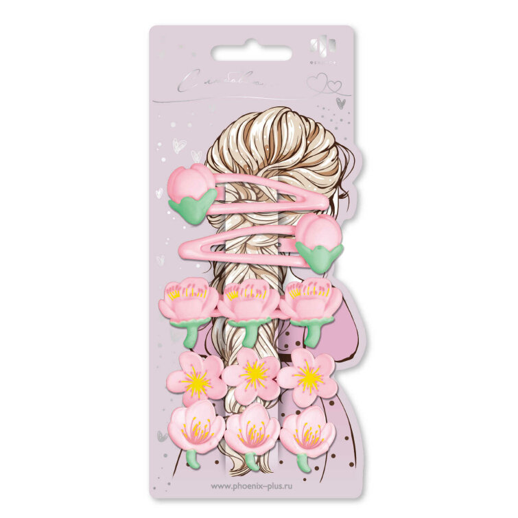 Набор заколок для волос «клик-клак», «зажим» Феникс+, 5 шт., 6,8 см, розовый, подложка из мелованного картона + ПЭТ-пакет с европодвесом Набор заколок для волос «клик-клак», «зажим» Феникс+, 5 шт., 6,8 см, розовый, подложка из мелованного картона + ПЭТ-пакет с европодвесом