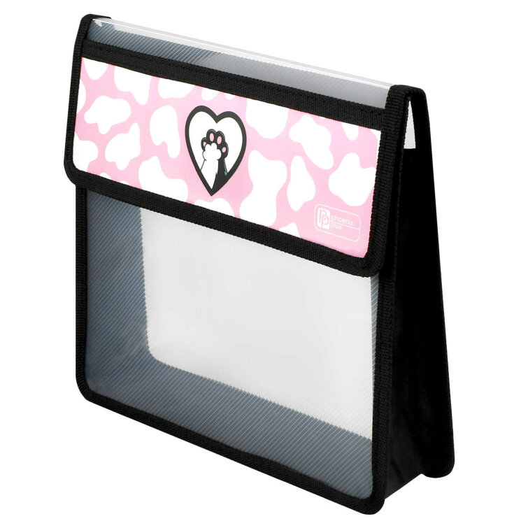 Папка для школьных тетрадей пластиковая Феникс+, формат А5, 500 мкм, розовый, чёрный Папка для школьных тетрадей пластиковая Феникс+, формат А5, 500 мкм, розовый, чёрный