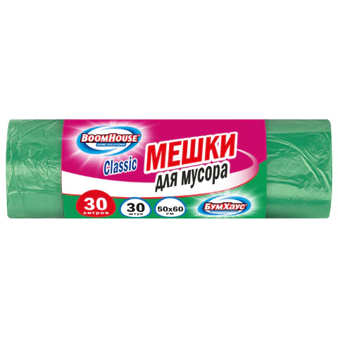 Мешки для мусора 30 л, 30 штук,BOOMHOUSE ″Classic″ Мешки для мусора 30 л, 30 штук,BOOMHOUSE ″Classic″