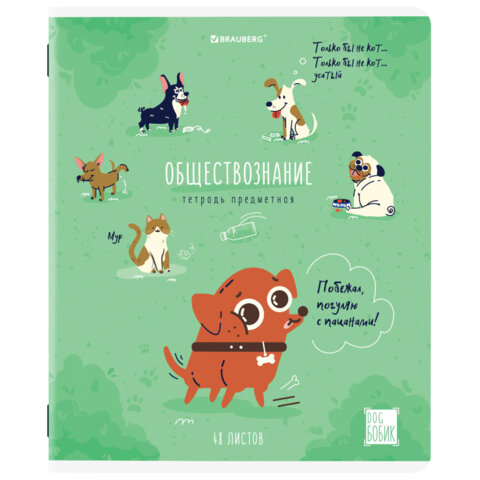 Тетрадь предметная BRAUBERG DOG БОБИК 48л, обществознание Тетрадь предметная BRAUBERG DOG БОБИК 48л, обществознание
