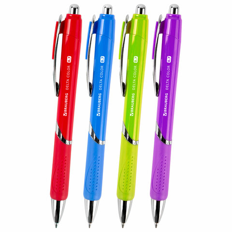 Ручка шариковая автоматическая с грипом BRAUBERG DELTA COLOR Ручка шариковая автоматическая с грипом BRAUBERG DELTA COLOR