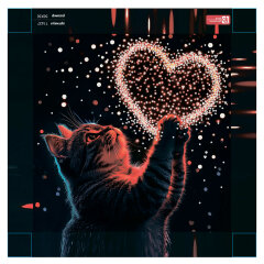 Алмазная мозаика с частичной выкладкой (набор для творчества), КОТЕНОК С СЕРДЕЧКОМ, 30*30 см, форма страз: круглая, 3 цветов страз, картонная коробка Алмазная мозаика с частичной выкладкой (набор для творчества), КОТЕНОК С СЕРДЕЧКОМ, 30*30 см, форма страз: круглая, 3 цветов страз, картонная коробка