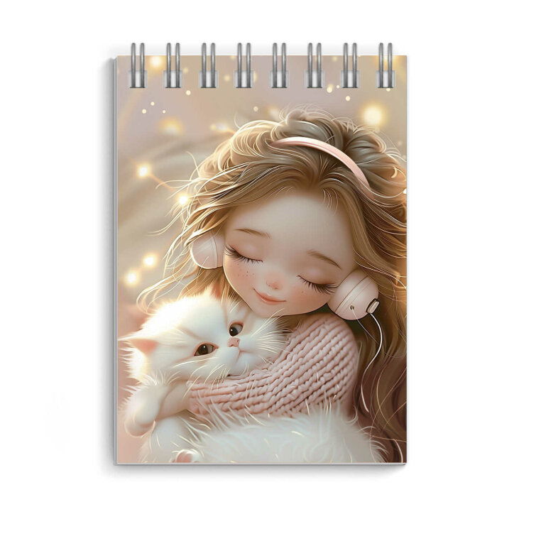 Блокнот, формат А7, 40 листов, гребень по короткой стороне, УФ-лак сплошной, клетка Блокнот, формат А7, 40 листов, гребень по короткой стороне, УФ-лак сплошной, клетка