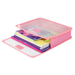 Папка для школьных тетрадей пластиковая Феникс+, формат А5, 500 мкм, розовый Папка для школьных тетрадей пластиковая Феникс+, формат А5, 500 мкм, розовый