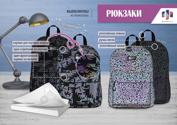 NEW! Рюкзаки со светоотражающим принтом NEW! Рюкзаки со светоотражающим принтом