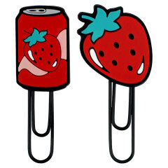 Скрепки-закладки для книг, размер 22х63; 30х65 мм, 2 шт. в наборе, наконечник фигурный из ПВХ, ПВХ-оплётка, цвет чёрный, красный, зелёный Скрепки-закладки для книг, размер 22х63; 30х65 мм, 2 шт. в наборе, наконечник фигурный из ПВХ, ПВХ-оплётка, цвет чёрный, красный, зелёный