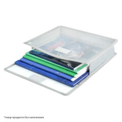 Папка для школьных тетрадей пластиковая Феникс+, формат А5, 500 мкм, серый Папка для школьных тетрадей пластиковая Феникс+, формат А5, 500 мкм, серый