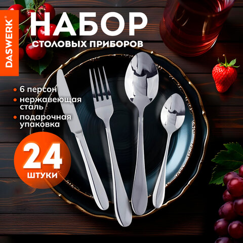 Набор столовых приборов DASWERK PREMIUM на 6 персон, 24 предмета Набор столовых приборов DASWERK PREMIUM на 6 персон, 24 предмета
