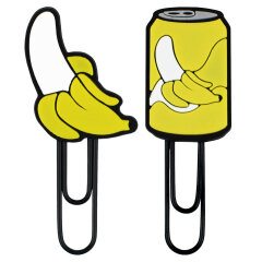 Скрепки-закладки для книг, размер 22х63; 30х64 мм, 2 шт. в наборе, наконечник фигурный из ПВХ, ПВХ-оплётка, цвет чёрный, белый, жёлтый Скрепки-закладки для книг, размер 22х63; 30х64 мм, 2 шт. в наборе, наконечник фигурный из ПВХ, ПВХ-оплётка, цвет чёрный, белый, жёлтый