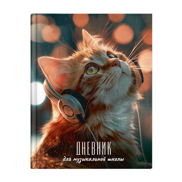 Дневник школьный (для музыкальной школы) арт. 74537 КОТЕНОК В НАУШНИКАХ Дневник школьный (для музыкальной школы) арт. 74537 КОТЕНОК В НАУШНИКАХ