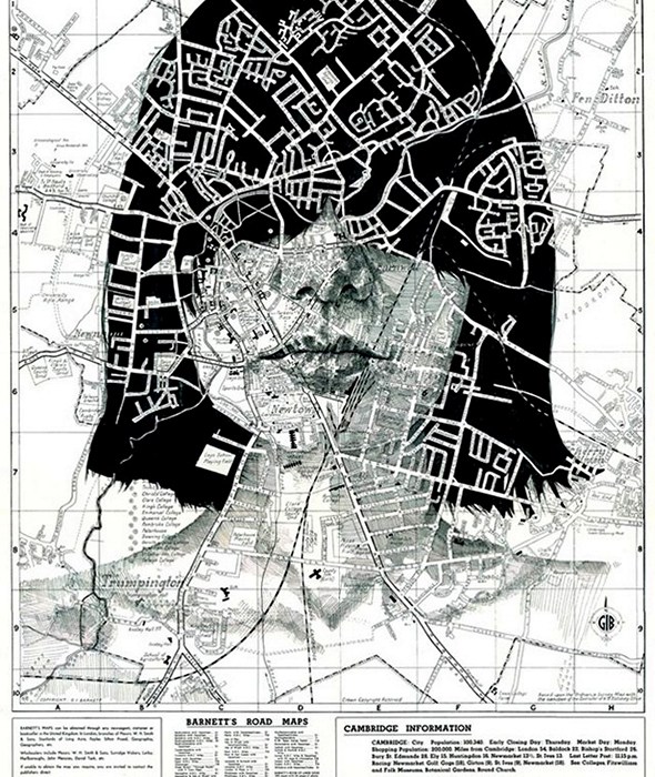 Лица на карте — арт-проект Maps series Эда Файрберна Лица на карте — арт-проект Maps series Эда Файрберна