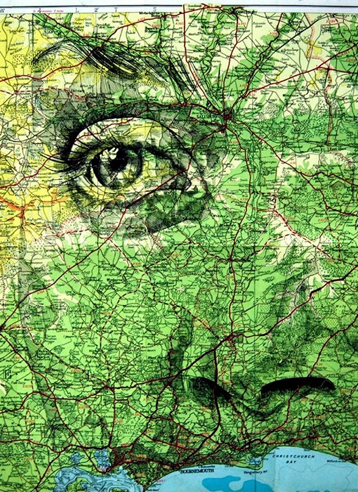 Лица на карте — арт-проект Maps series Эда Файрберна Лица на карте — арт-проект Maps series Эда Файрберна