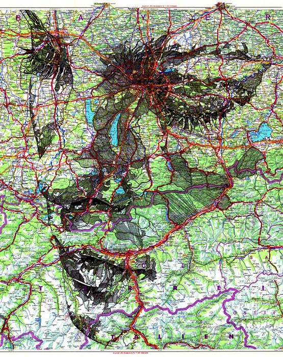 Лица на карте — арт-проект Maps series Эда Файрберна Лица на карте — арт-проект Maps series Эда Файрберна