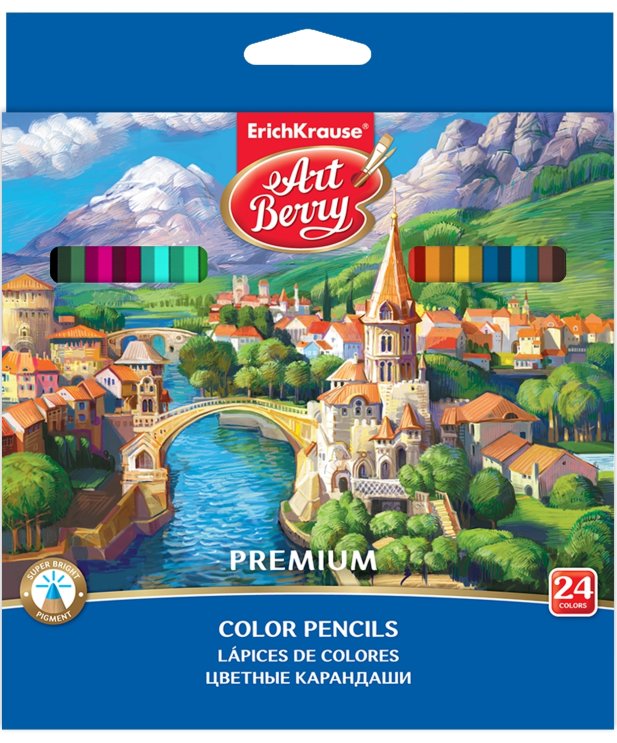 Цветные карандаши шестигранные ArtBerry® Premium 24 цвета