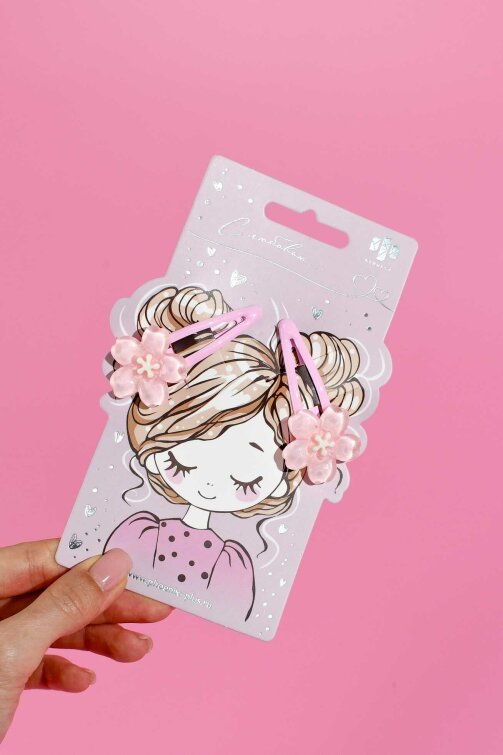 Набор заколок для волос «клик-клак» Феникс+, 2 шт., 5,8 см, розовый, подложка из мелованного картона + ПЭТ-пакет с европодвесом Набор заколок для волос «клик-клак» Феникс+, 2 шт., 5,8 см, розовый, подложка из мелованного картона + ПЭТ-пакет с европодвесом