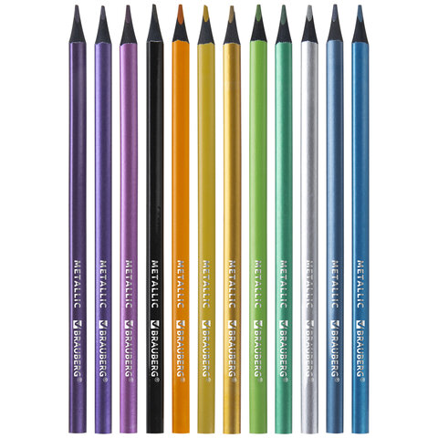 Карандаши цветные BRAUBERG METALLIC Карандаши цветные BRAUBERG METALLIC