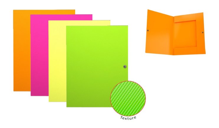 Папка с 3 клапанами на кнопке GLANCE NEON (А4) Папка с 3 клапанами на кнопке GLANCE NEON (А4)