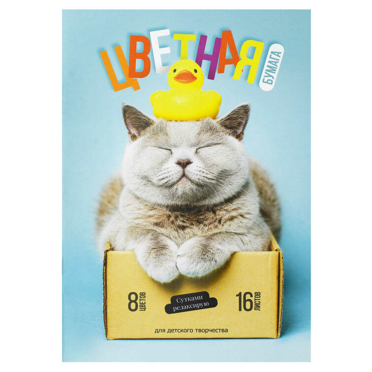 Цветная бумага 200x275 мм (набор для творчества), 16 листов Цветная бумага 200x275 мм (набор для творчества), 16 листов