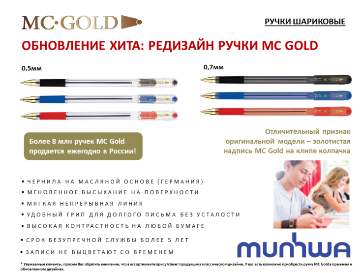 Ручки MC Gold: в классическом и обновленном дизайне