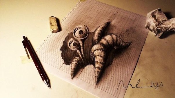 Реалистичные 3D-рисунки карандашом Мухаммеда Эйле Реалистичные 3D-рисунки карандашом Мухаммеда Эйле
