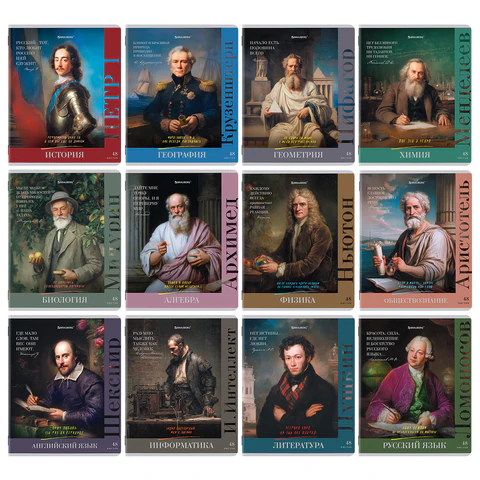 Тетради предметные BRAUBERG ″Великие люди″, 12 предметов Тетради предметные BRAUBERG ″Великие люди″, 12 предметов