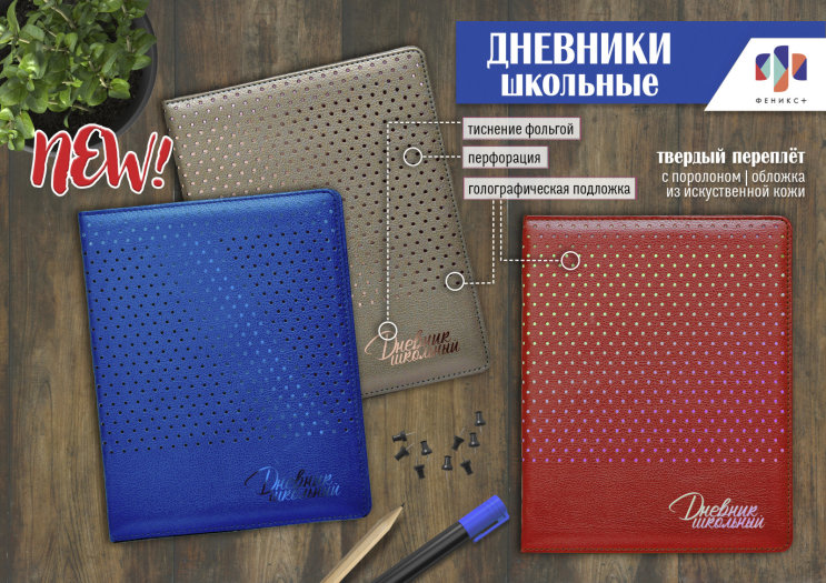 Новинка! Дневники школьные с перфорацией Новинка! Дневники школьные с перфорацией
