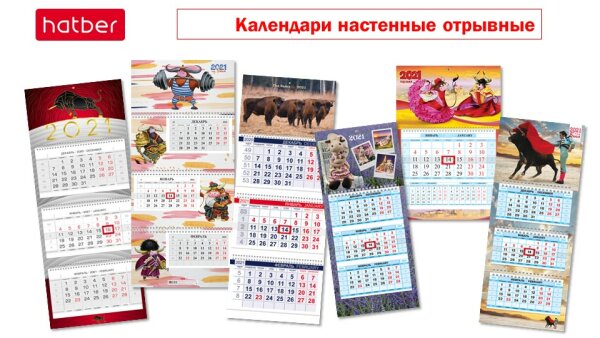 Символ года на календарях Hatber: от Корриды до игрушечных быков.