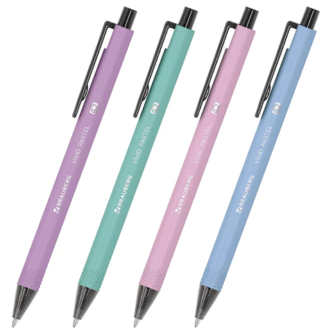 Ручка шариковая автоматическая BRAUBERG ″VIVID PASTEL″, soft-touch Ручка шариковая автоматическая BRAUBERG ″VIVID PASTEL″, soft-touch