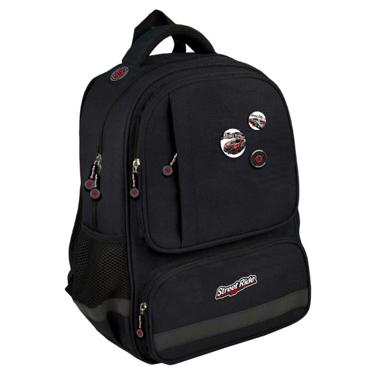 Рюкзак школьный, Феникс+, 30х40х14 см, полиэстер, значки, резиновая нашивка, 1 отделение (-я) Рюкзак школьный, Феникс+, 30х40х14 см, полиэстер, значки, резиновая нашивка, 1 отделение (-я)