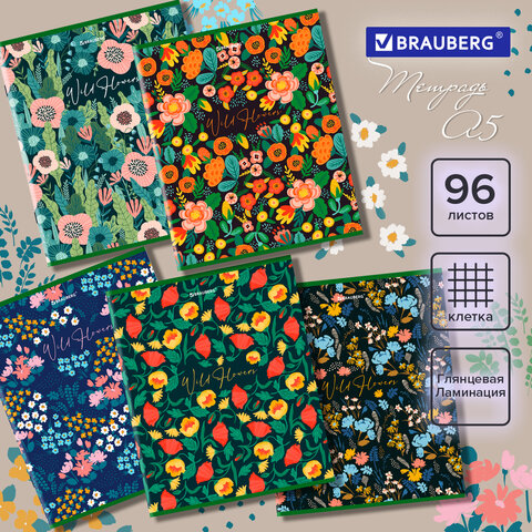 Тетрадь BRAUBERG, ″Wild Flowers″ Тетрадь BRAUBERG, ″Wild Flowers″