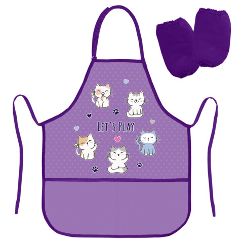 Накидка-фартук с нарукавниками для труда BRAUBERG KIDS ″Kittens″ Накидка-фартук с нарукавниками для труда BRAUBERG KIDS ″Kittens″