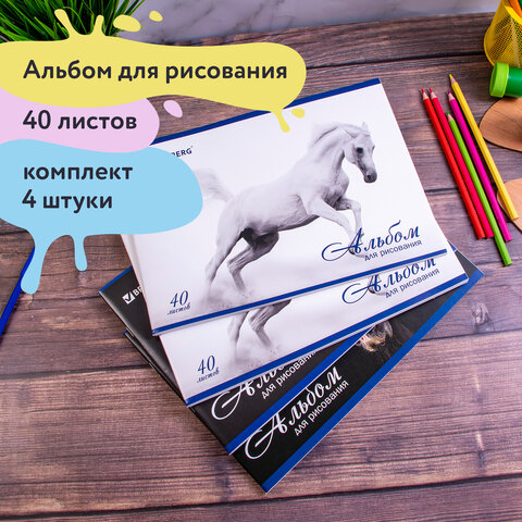 Альбомы для рисования BRAUBERG. Комплект из 4 штук Альбомы для рисования BRAUBERG. Комплект из 4 штук