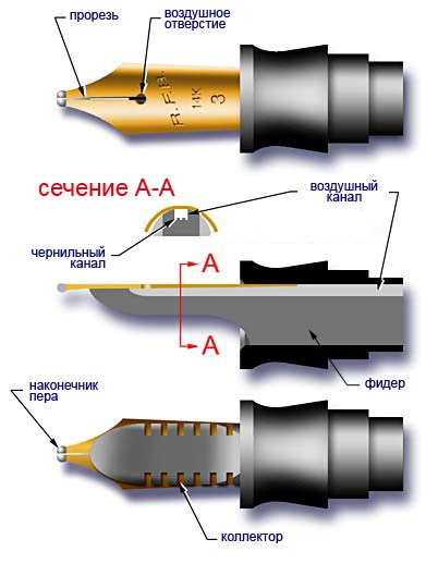 Как устроена перьевая ручка Как устроена перьевая ручка