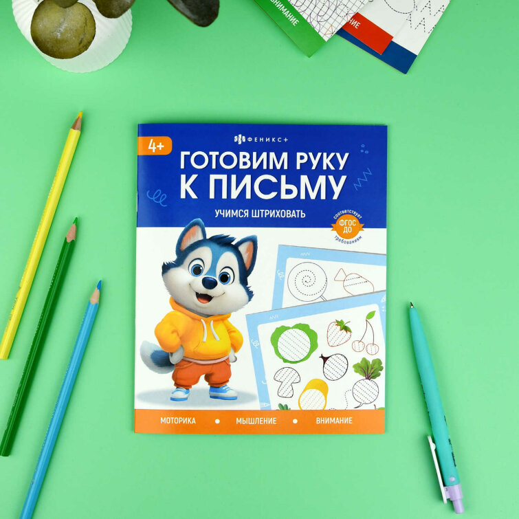 Книжка с заданиями для детей. Серия ″Готовим руку к письму″ УЧИМСЯ ШТРИХОВАТЬ Книжка с заданиями для детей. Серия ″Готовим руку к письму″ УЧИМСЯ ШТРИХОВАТЬ