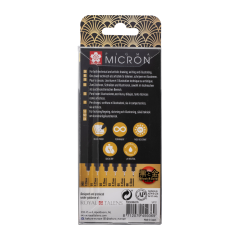 Sakura Pigma Micron Black & Gold Edition Set 6 Sakura Pigma Micron Black & Gold Edition Set 6
