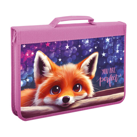 Папка на молнии BRAUBERG А4 с ручкой ″Cute fox″ Папка на молнии BRAUBERG А4 с ручкой ″Cute fox″