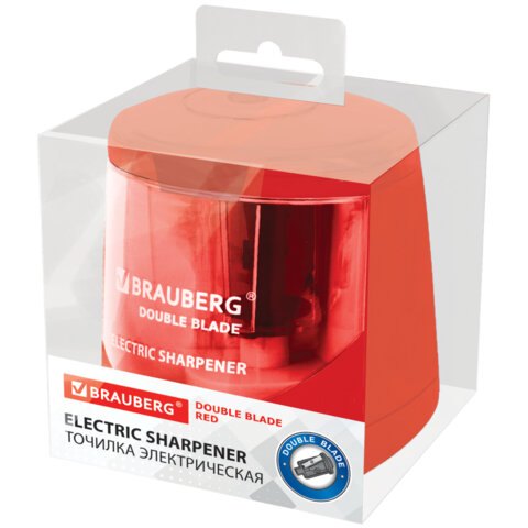 Точилка электрическая BRAUBERG DOUBLE BLADE RED Точилка электрическая BRAUBERG DOUBLE BLADE RED