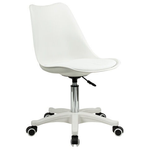 Кресло стул BRABIX ″Eames MG-310 PL″, белая экокожа Кресло стул BRABIX ″Eames MG-310 PL″, белая экокожа