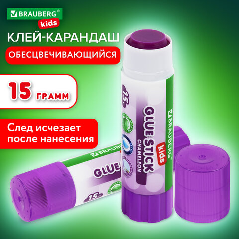 Клей-карандаш BRAUBERG KIDS обесцвечивающийся после высыхания Клей-карандаш BRAUBERG KIDS обесцвечивающийся после высыхания