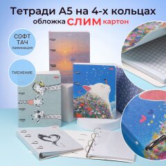 Тетради с обложкой слим-картон на 4-х кольцах от Hatber: новинки в линейке очень крутых тетрадей! Тетради с обложкой слим-картон на 4-х кольцах от Hatber: новинки в линейке очень крутых тетрадей!