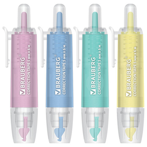 Корректирующая лента BRAUBERG PASTEL 360, автоматическая Корректирующая лента BRAUBERG PASTEL 360, автоматическая